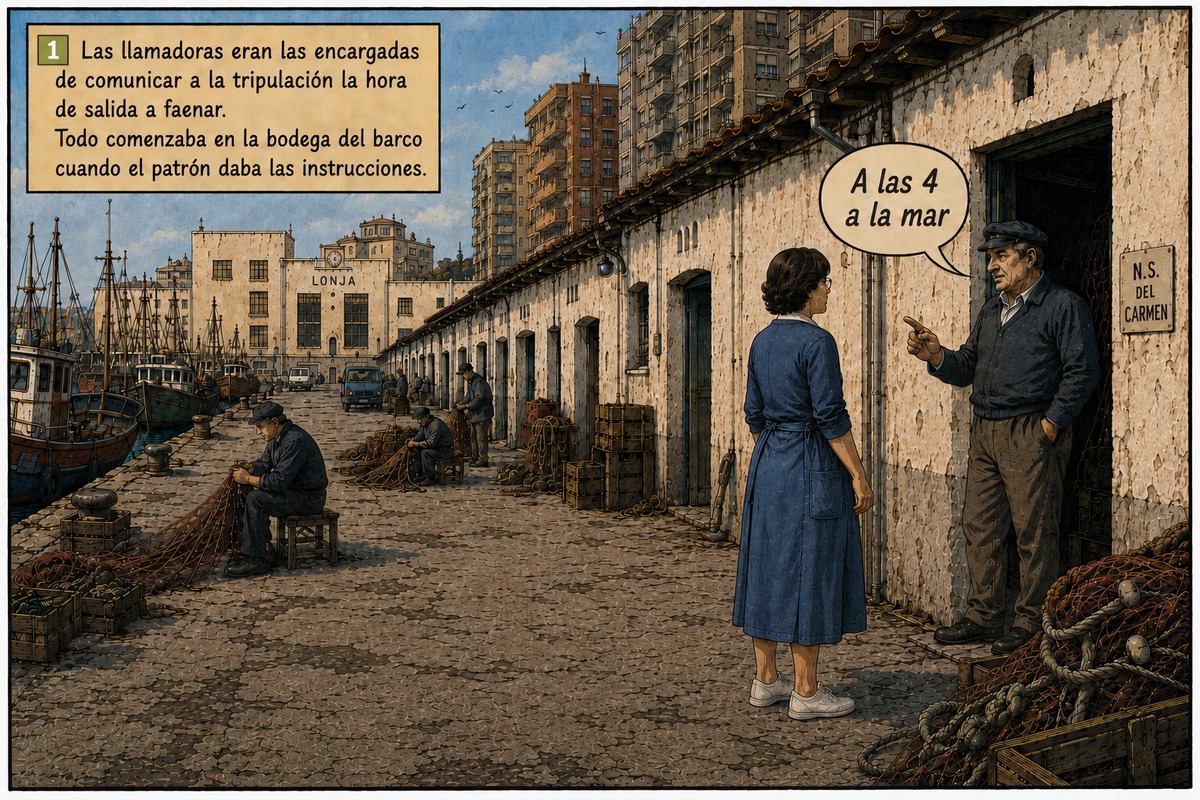 Viñeta 1: El patrón comunica el encargo a la llamadora